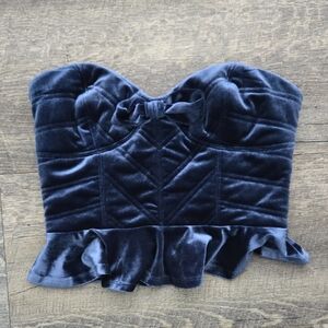 Velvet Strapless Corset Top